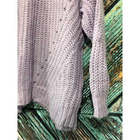 90’s American Eagle Lavender Chunky Knit Oversized Sweater Size Small 🦅 - Picture 3 of 12